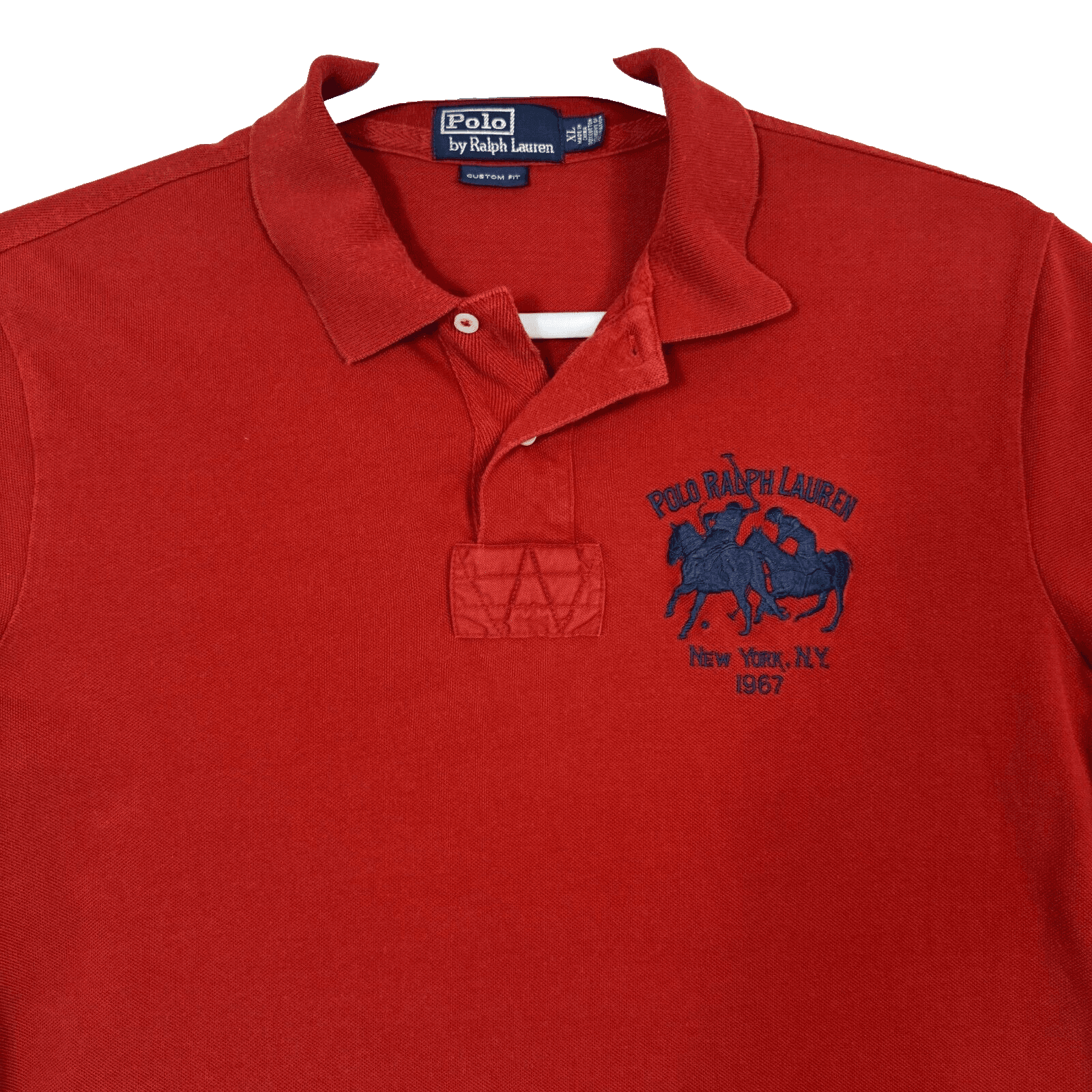 Polo Ralph Lauren Men’s XL Red Big Pony Logo Polo Shirt Short Sleeve 100% Cotton - Thumbnail 3
