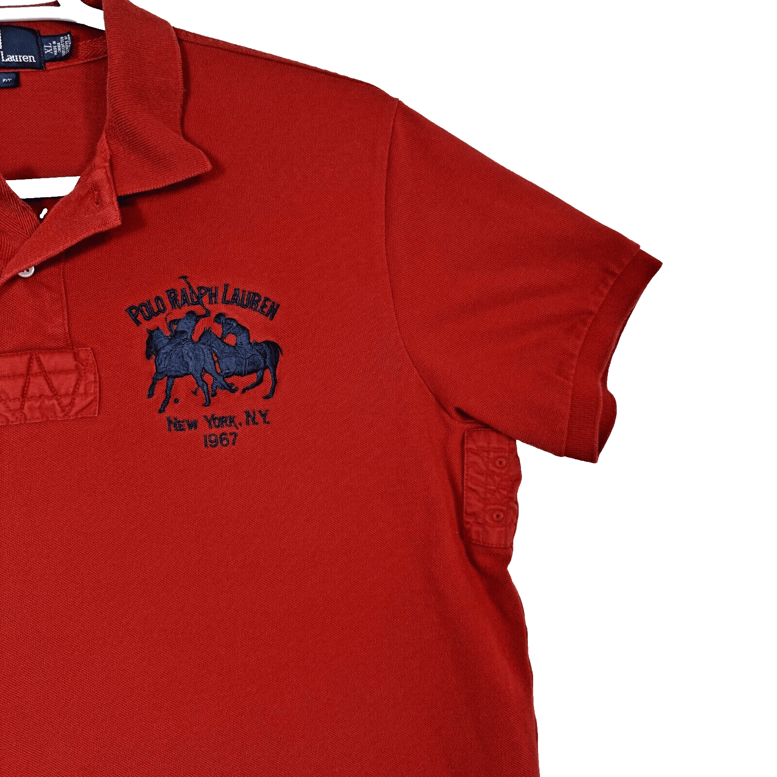 Polo Ralph Lauren Men’s XL Red Big Pony Logo Polo Shirt Short Sleeve 100% Cotton - Thumbnail 4