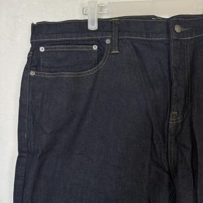 J.Crew 484 Slim Jeans Mens 44x34 Dark Wash Blue Straight Stretch Denim Big Tall - Thumbnail 3