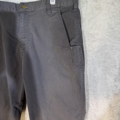 Carhartt Carpenter Pants Mens 36x29 Gray Ripstop Relaxed Fit Workwear Utility - Thumbnail 2