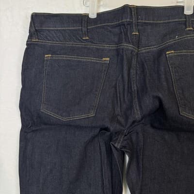 J.Crew 484 Slim Jeans Mens 44x34 Dark Wash Blue Straight Stretch Denim Big Tall - Thumbnail 8