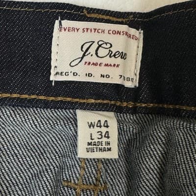 J.Crew 484 Slim Jeans Mens 44x34 Dark Wash Blue Straight Stretch Denim Big Tall - Thumbnail 11