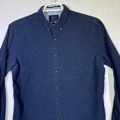 Cactus Man Shirt Mens Large Slim Fit Button Down Long Sleeve Polka Dot Dress - Thumbnail 5