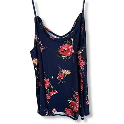 Papermoon Tank Top Women's 2XL Navy Floral Spaghetti Strap Sleeveless Light W 61 - Thumbnail 3