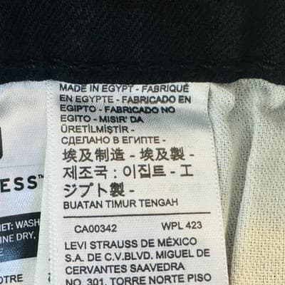 Levis 514 Jeans Mens 34x32 Black Dark Wash Straight Denim Stretch Zip Fly - Thumbnail 4