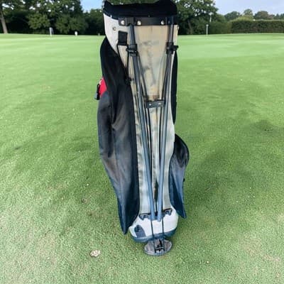 Strata Golf Stand Bag Black Red 6-Way Divider Stand Mechanism Mens Medium Carry - Thumbnail 2