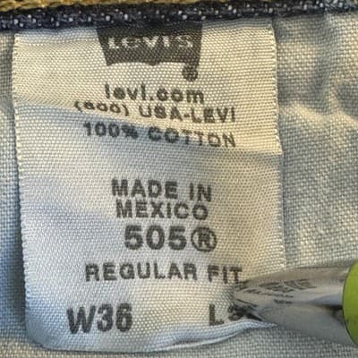 Levis 505 Shorts Mens 36 Blue Denim Jean Bermuda Cutoff Raw Hem Frayed - Thumbnail 4