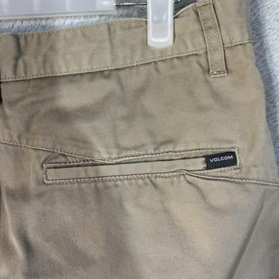 Volcom Chino Shorts Mens 30 Beige Flat Front Cotton Blend Pockets Summer Casual - Thumbnail 8