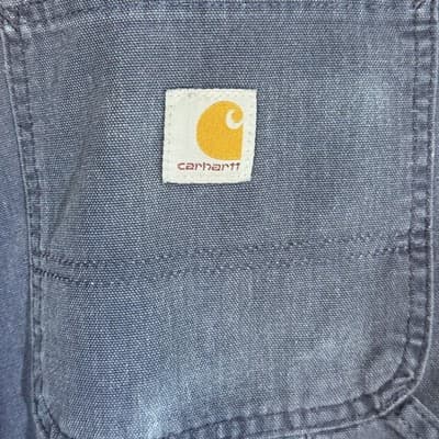 Carhartt Pants Mens 36x30 Navy Dungaree Fit Carpenter Canvas Workwear 383-20 - Thumbnail 4