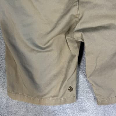 Volcom Chino Shorts Mens 30 Beige Flat Front Cotton Blend Pockets Summer Casual - Thumbnail 10