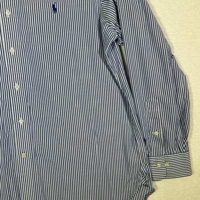 Ralph Lauren Shirt Mens 16.5 34/35 Striped Button Down Easy Care Dress Shirt - Thumbnail 6
