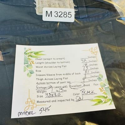 Vintage Levis 545 Jeans Mens 30x30 Black Dark Wash Tapered Denim Relaxed - Thumbnail 8