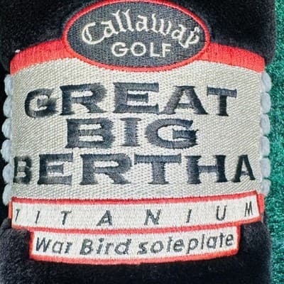 Vintage Callaway Great Big Bertha Titanium 3 Wood Headcover Black Golf Cover - Image 1