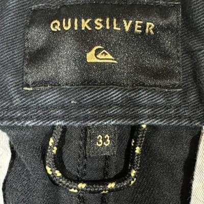 Quiksilver Shorts Mens 33 Black Straight Fit Chino Summer Casual Cotton Pockets - Thumbnail 7