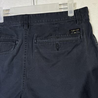 Quiksilver Shorts Mens 33 Black Straight Fit Chino Summer Casual Cotton Pockets - Thumbnail 6
