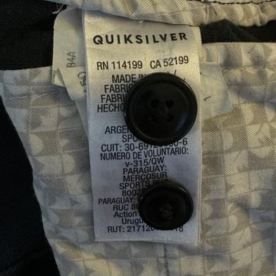 Quiksilver Shorts Mens 33 Black Straight Fit Chino Summer Casual Cotton Pockets - Thumbnail 9