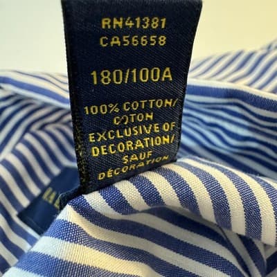 Ralph Lauren Shirt Mens 16.5 34/35 Striped Button Down Easy Care Dress Shirt - Thumbnail 14