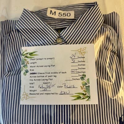 Ralph Lauren Shirt Mens 16.5 34/35 Striped Button Down Easy Care Dress Shirt - Thumbnail 18