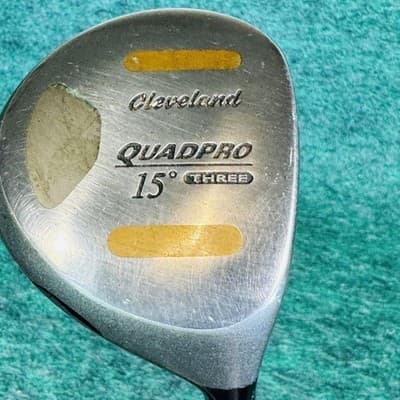 Vintage Cleveland QuadPro 15° Three Fairway Wood Mens RH Black Pro Active Insert - Image 1