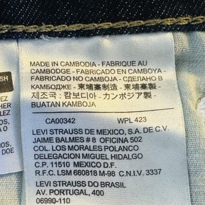 Levis 511 Jeans Mens 34x31 Blue Dark Wash Slim Tapered Stretch Denim Zip Fly - Thumbnail 4