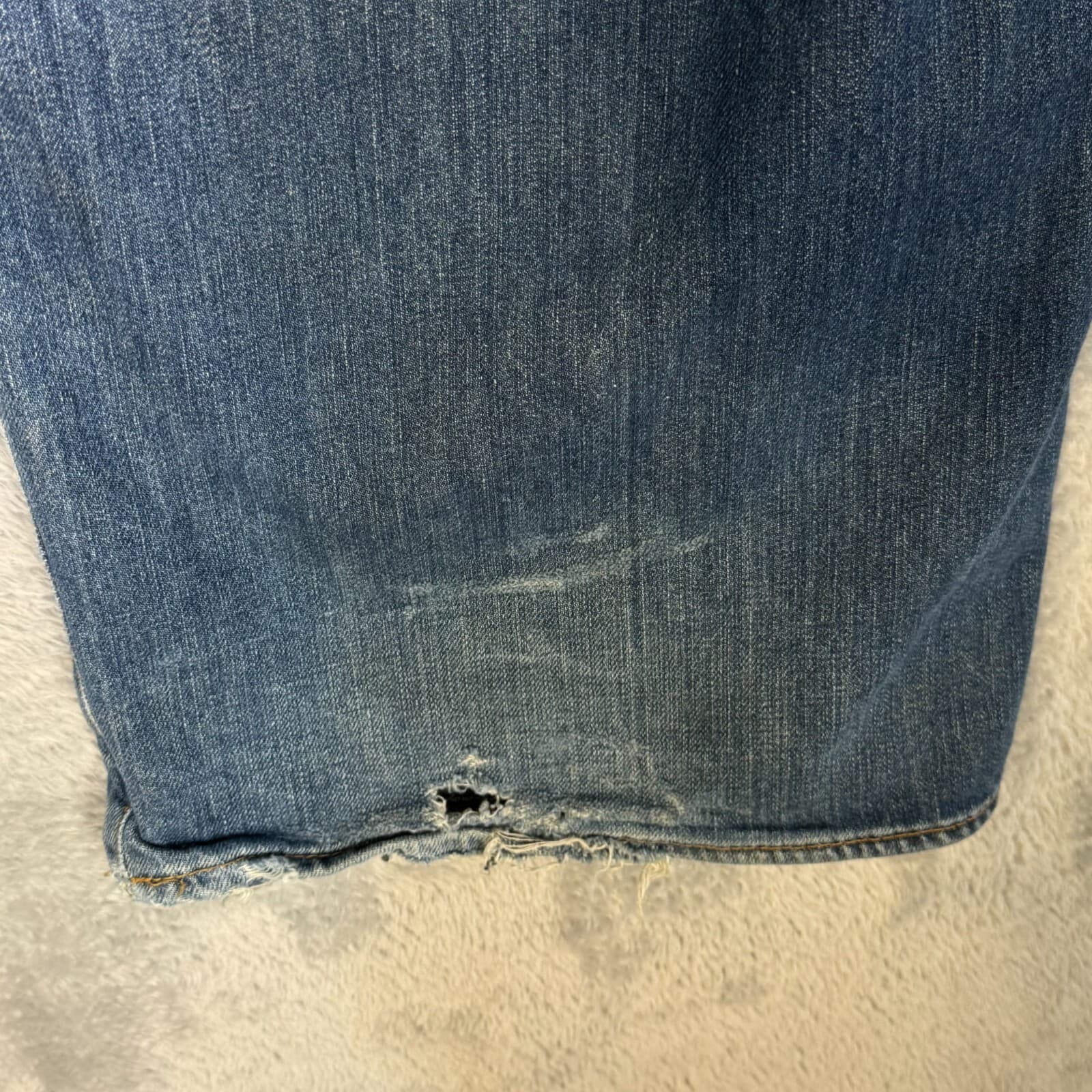 Polo Ralph Lauren Ashmore Jeans 46x30 Blue Denim Straight Distressed - Thumbnail 3