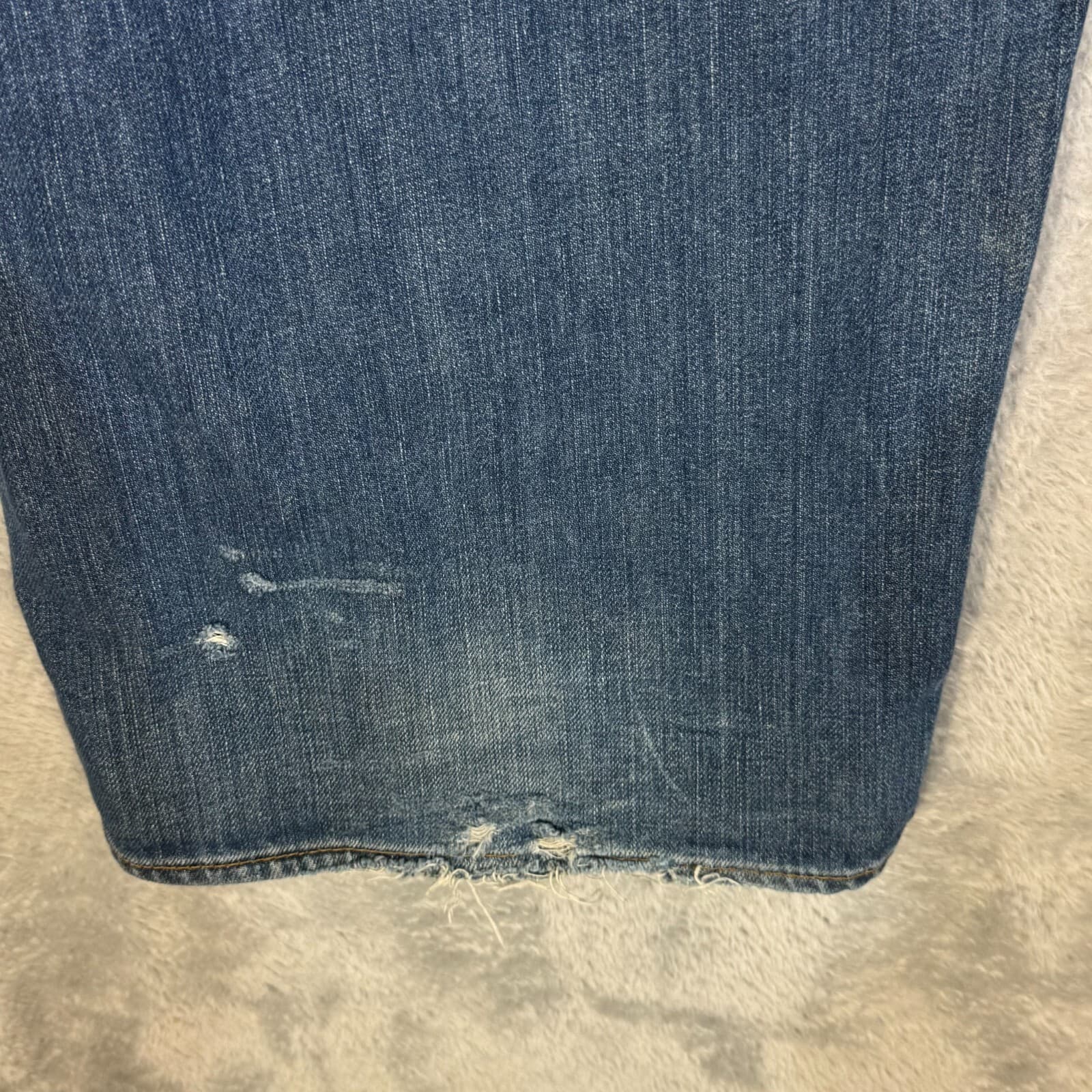 Polo Ralph Lauren Ashmore Jeans 46x30 Blue Denim Straight Distressed - Thumbnail 4