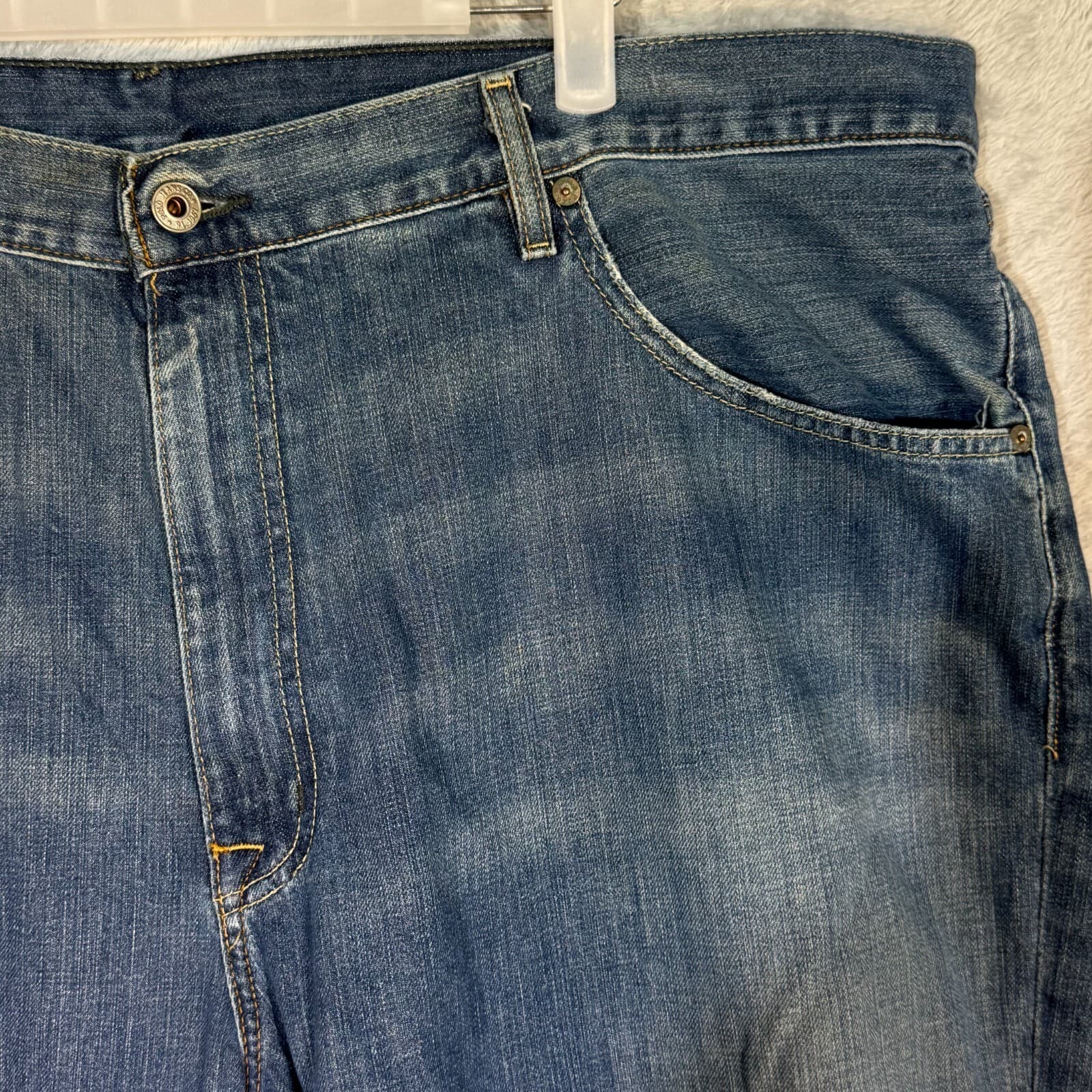 Polo Ralph Lauren Ashmore Jeans 46x30 Blue Denim Straight Distressed - Thumbnail 6