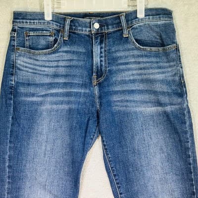 Lucky Brand 221 Straight Jeans Mens 34x32 Blue Medium Wash Denim Zip Fly - Thumbnail 3