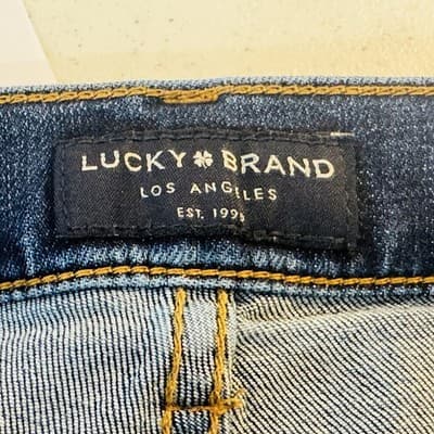 Lucky Brand 221 Straight Jeans Mens 34x32 Blue Medium Wash Denim Zip Fly - Thumbnail 5