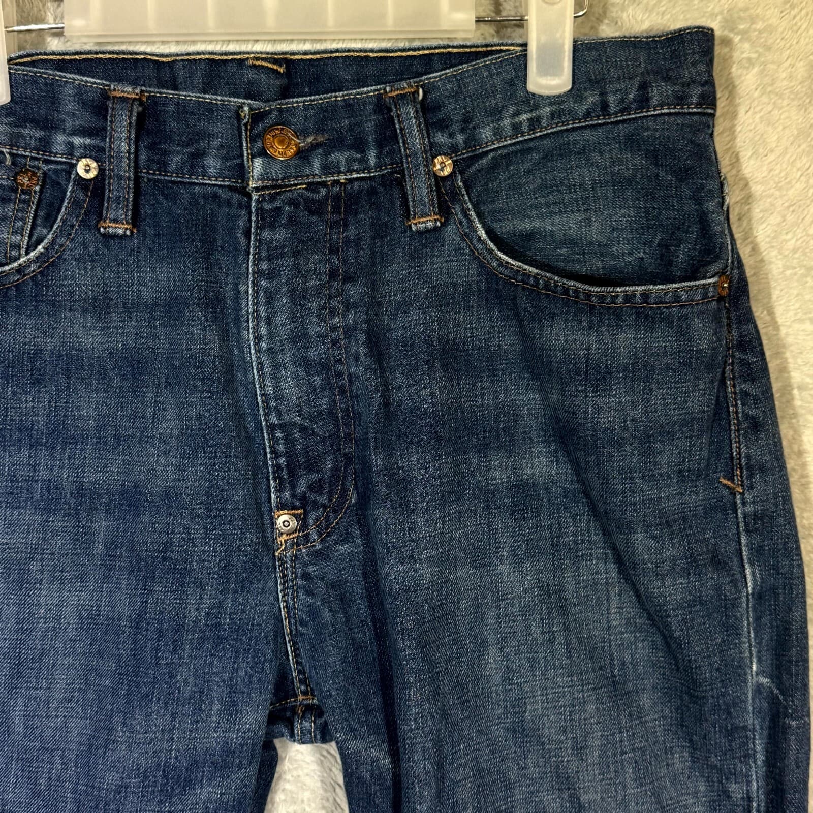 Polo Ralph Lauren Jeans Mens 32x34 Distressed Blue Denim 100 Cotton Straight Leg - Thumbnail 4