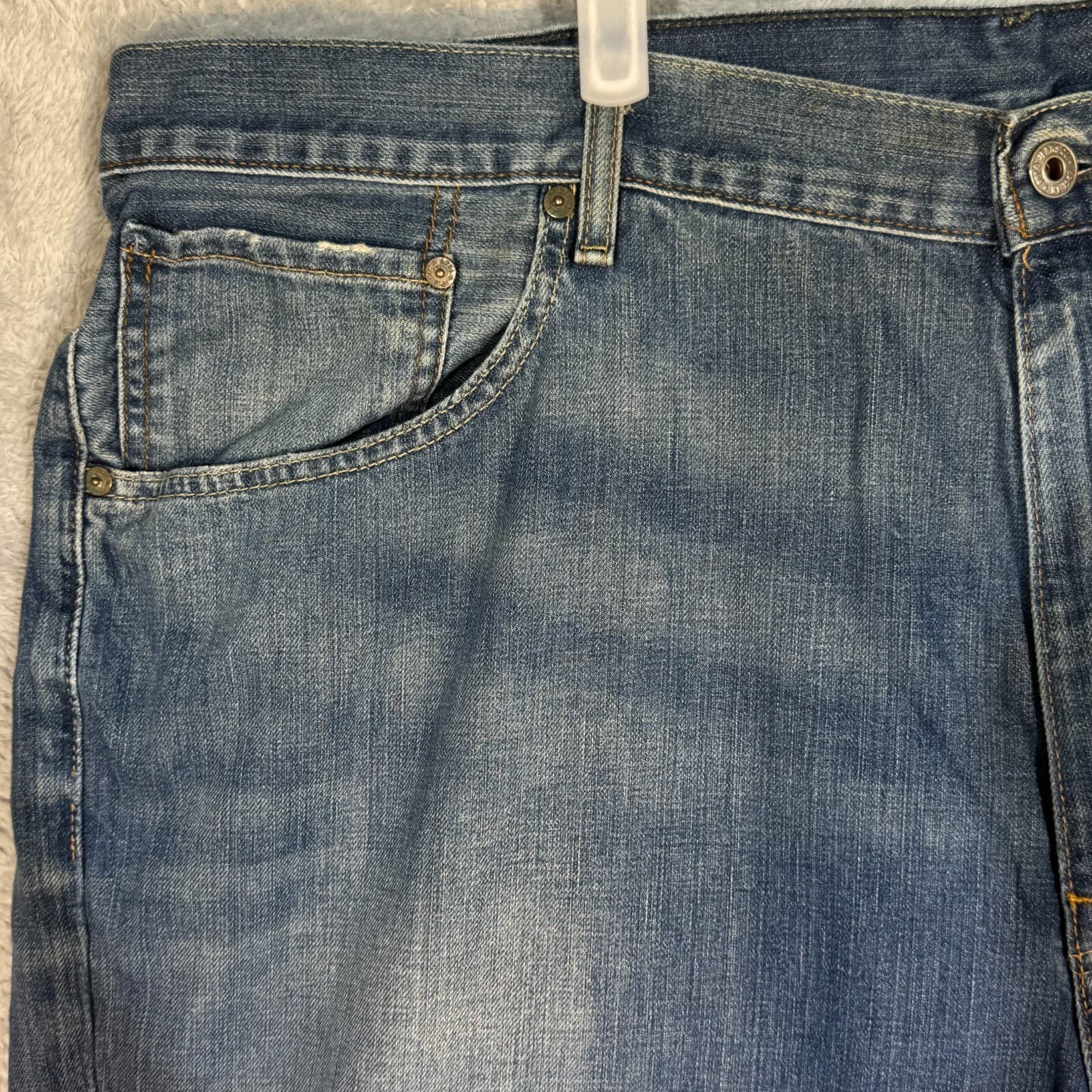 Polo Ralph Lauren Ashmore Jeans 46x30 Blue Denim Straight Distressed - Thumbnail 5