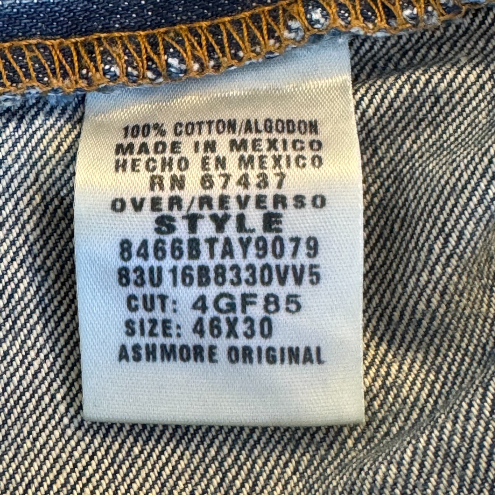 Polo Ralph Lauren Ashmore Jeans 46x30 Blue Denim Straight Distressed - Thumbnail 14