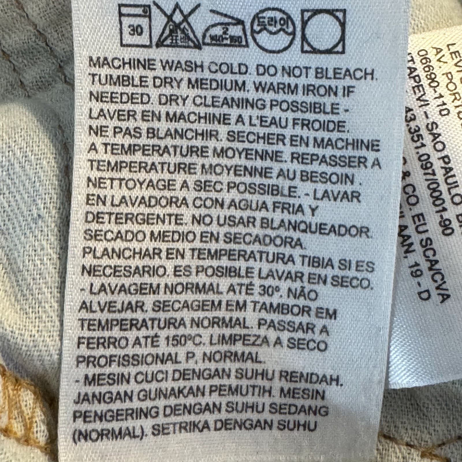 Levis 512 Jeans Mens 36x30 Blue Denim Stretch Slim Taper Mid Rise Straight Leg - Thumbnail 13