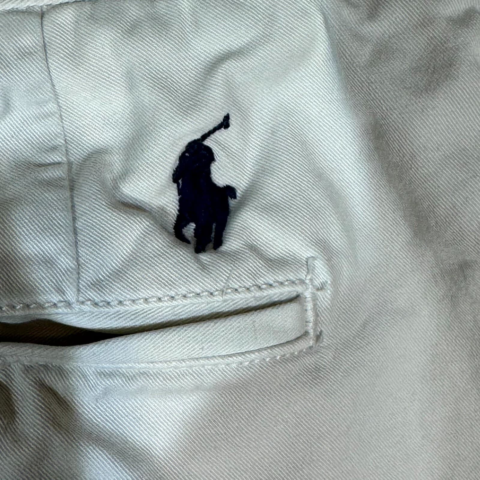 Polo Ralph Lauren Chino Shorts Mens 36 Ivory Cotton Stretch Classic Fit - Thumbnail 3