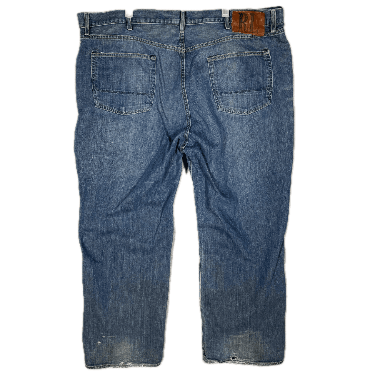 Polo Ralph Lauren Ashmore Jeans 46x30 Blue Denim Straight Distressed - Thumbnail 2