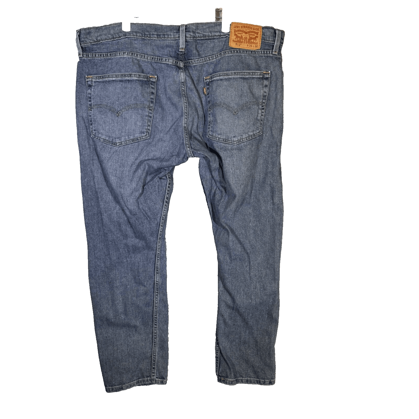 Levis 512 Jeans Mens 36x30 Blue Denim Stretch Slim Taper Mid Rise Straight Leg - Thumbnail 2