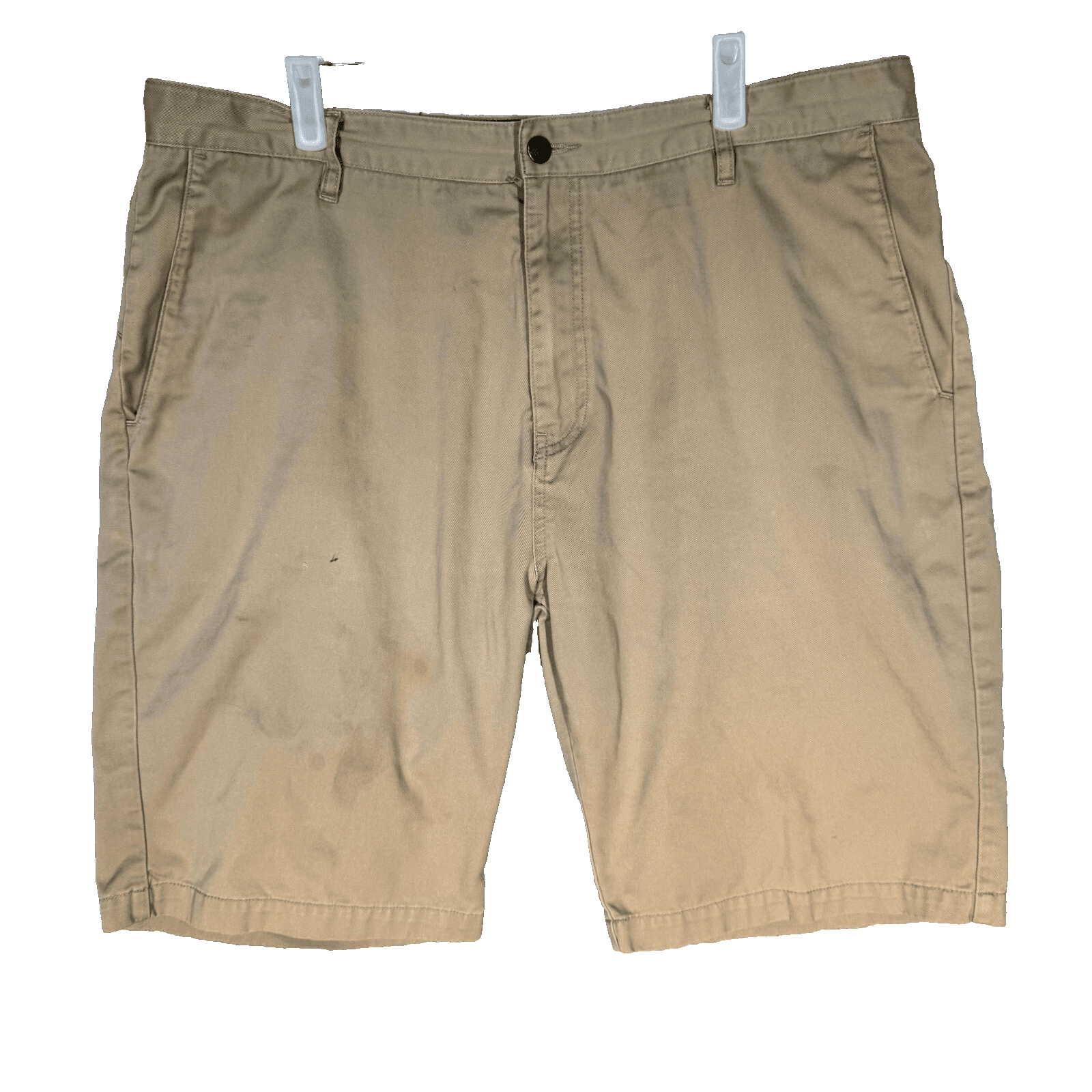 Volcom Chino Shorts Mens 38 Tan Flat Front Slash Pocket Classic Fit Mid Rise Zip - Image 1