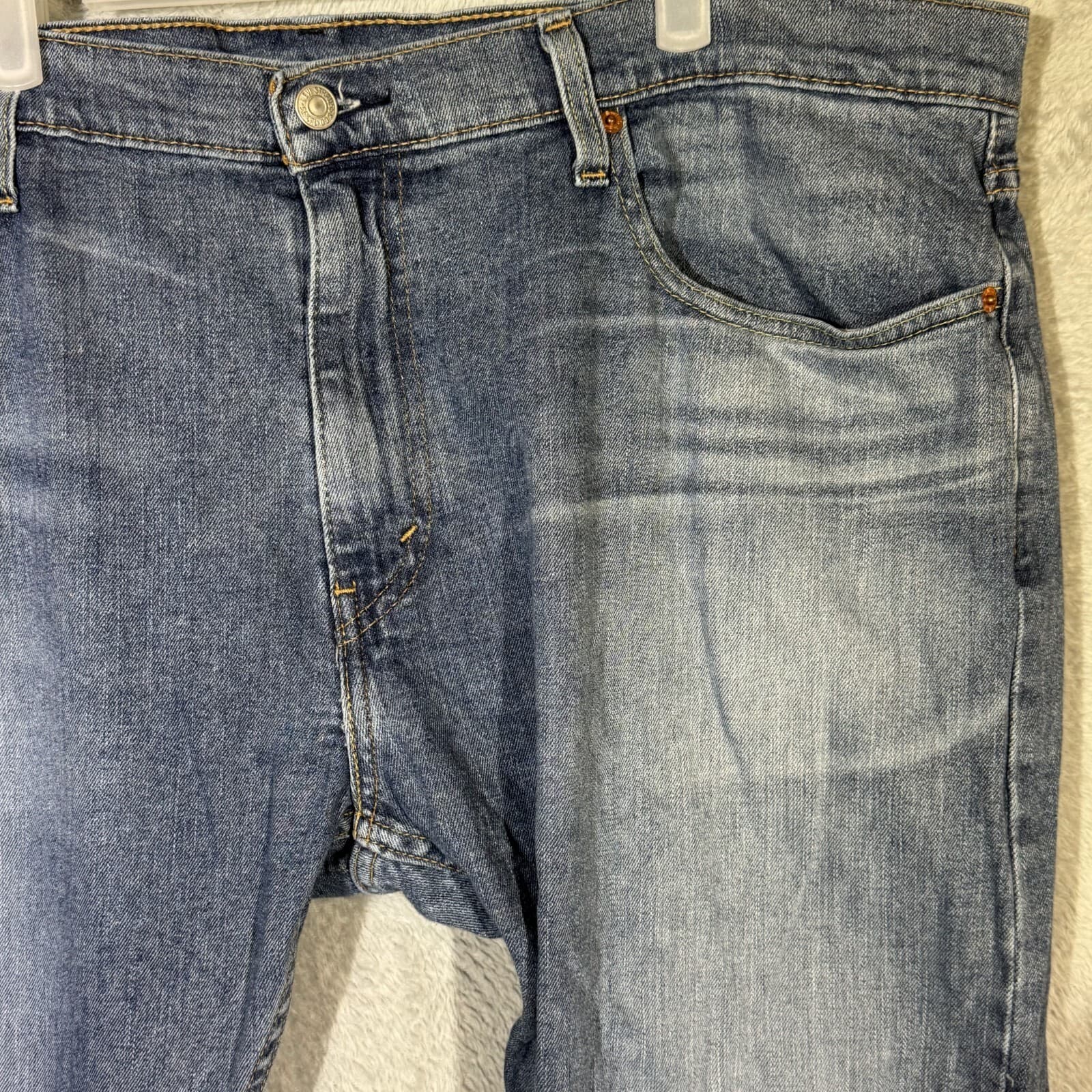 Levis 512 Jeans Mens 36x30 Blue Denim Stretch Slim Taper Mid Rise Straight Leg - Thumbnail 4