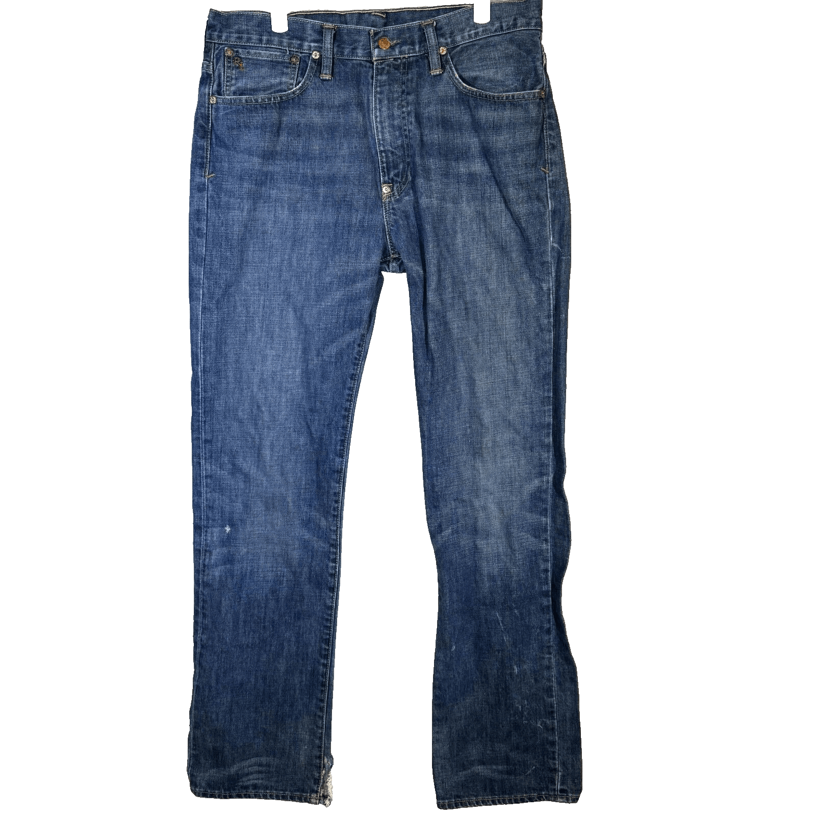 Polo Ralph Lauren Jeans Mens 32x34 Distressed Blue Denim 100 Cotton Straight Leg - Image 1