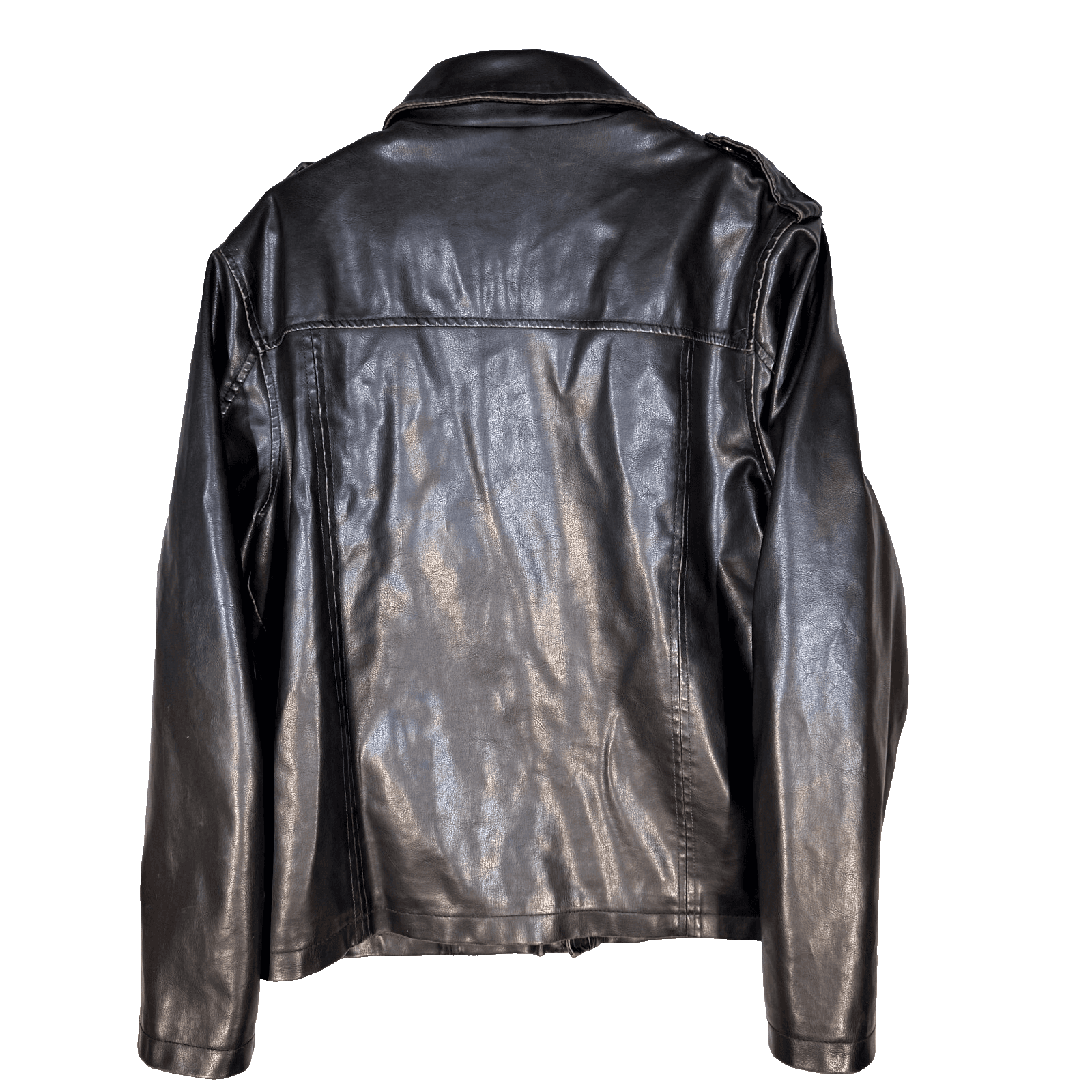 Levi's Bomber Jacket Mens Large Brown Faux Leather Fleece Lined Coat - Thumbnail 2