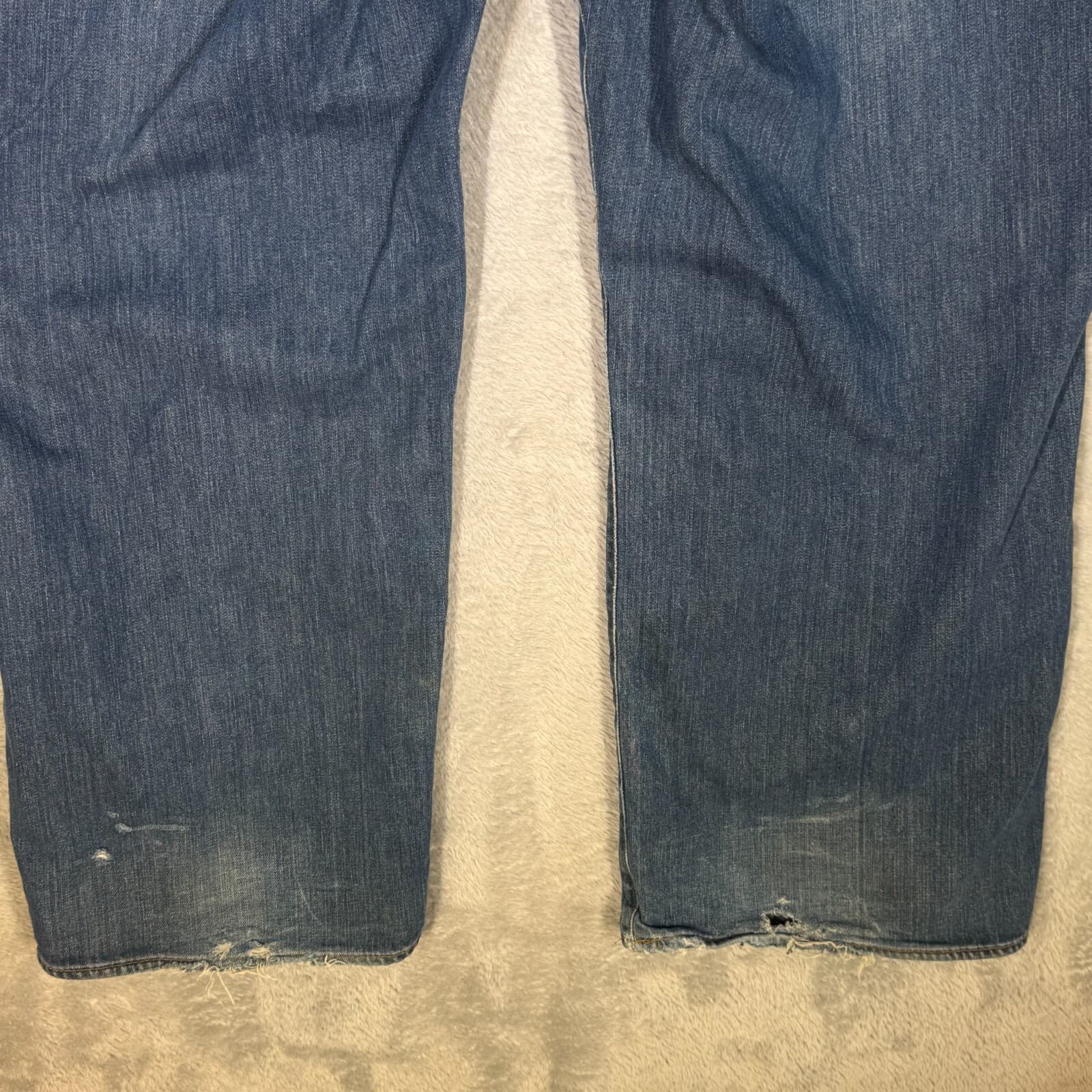 Polo Ralph Lauren Ashmore Jeans 46x30 Blue Denim Straight Distressed - Thumbnail 11