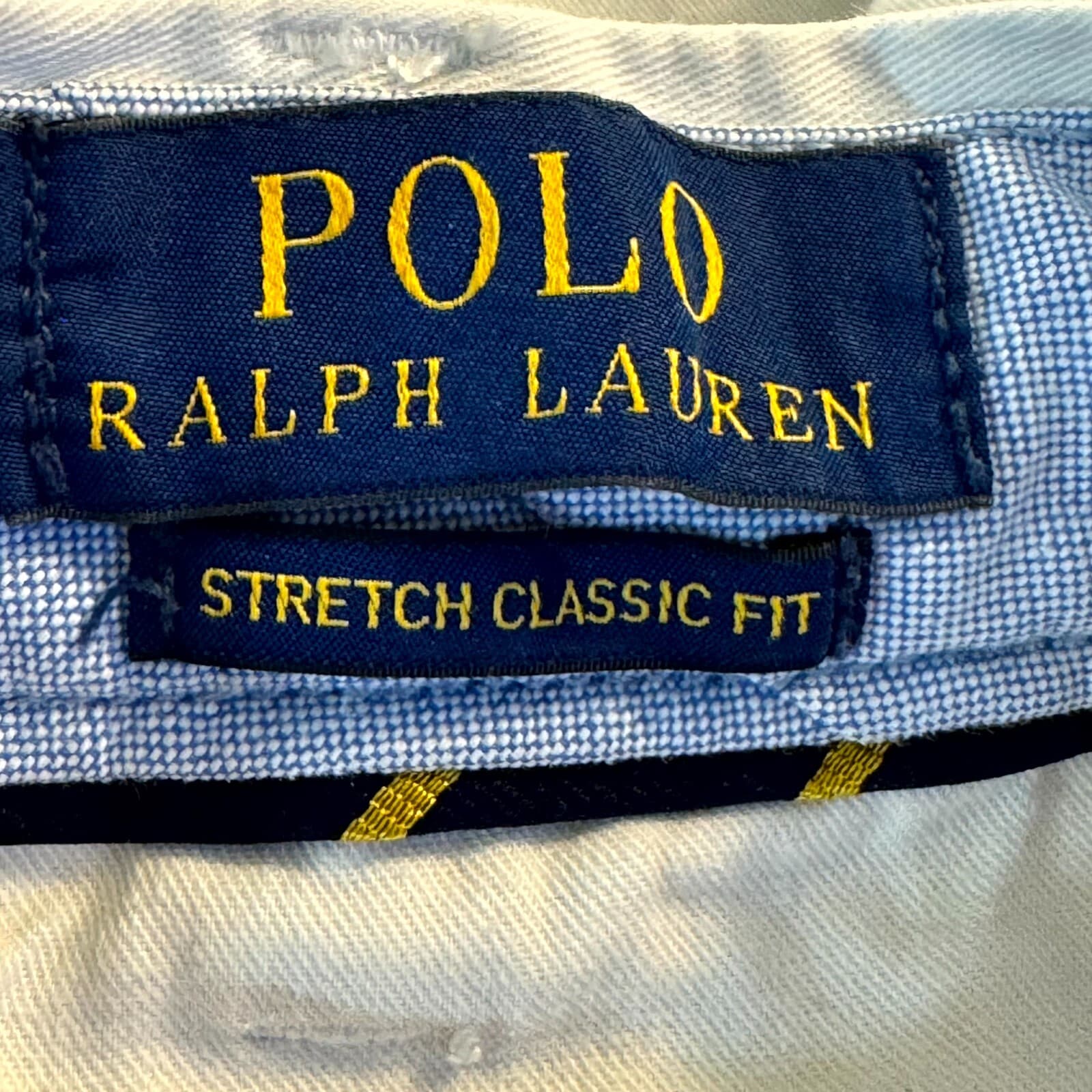 Polo Ralph Lauren Chino Shorts Mens 36 Ivory Cotton Stretch Classic Fit - Thumbnail 9