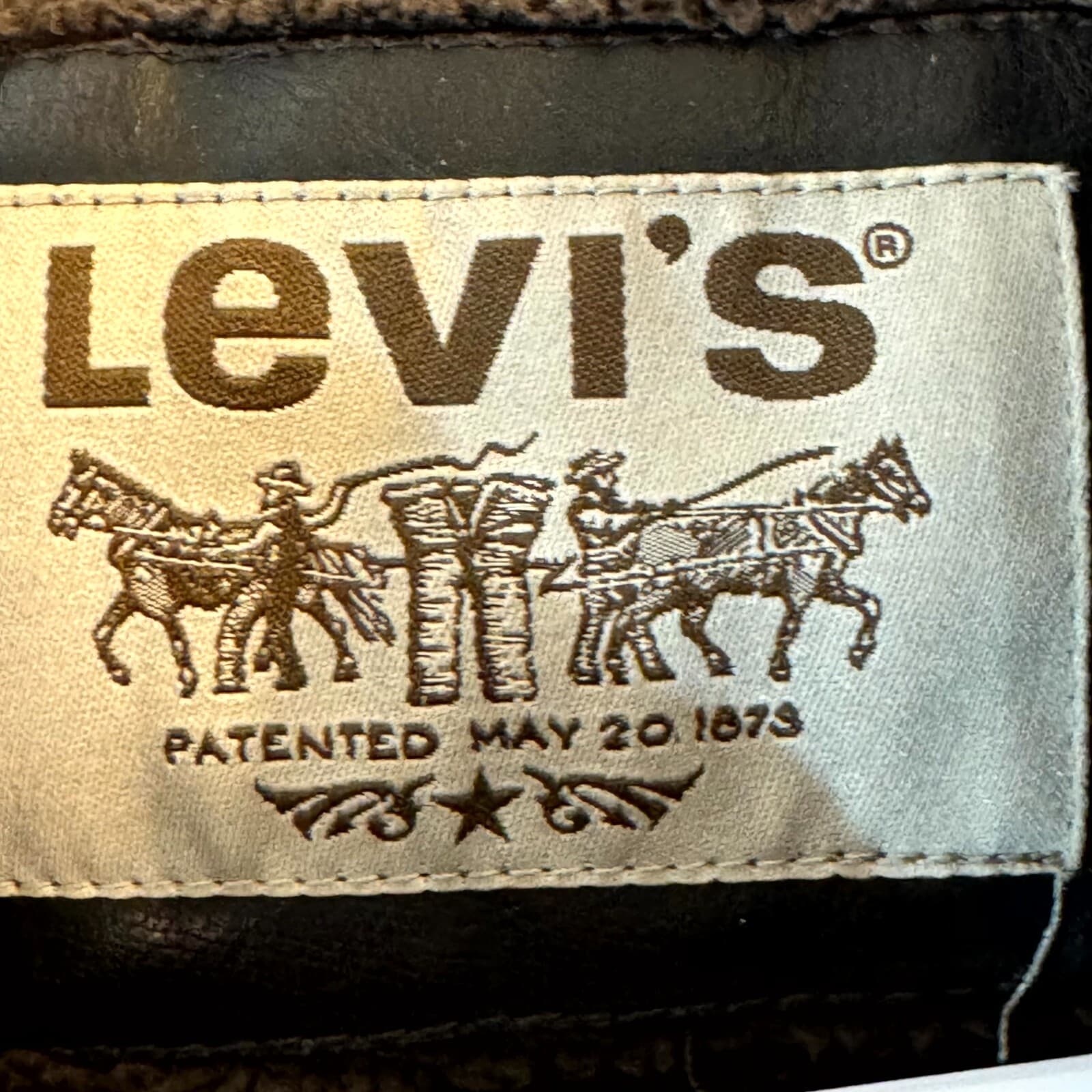 Levi's Bomber Jacket Mens Large Brown Faux Leather Fleece Lined Coat - Thumbnail 10