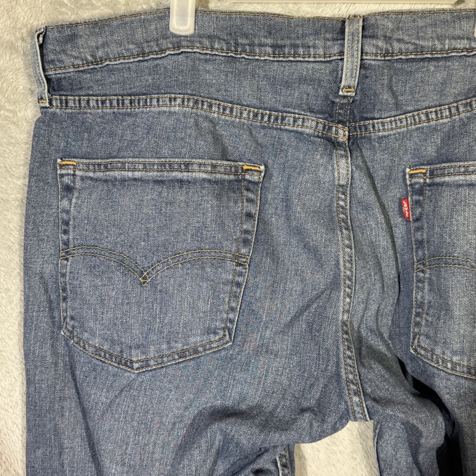 Levis 512 Jeans Mens 36x30 Blue Denim Stretch Slim Taper Mid Rise Straight Leg - Thumbnail 6