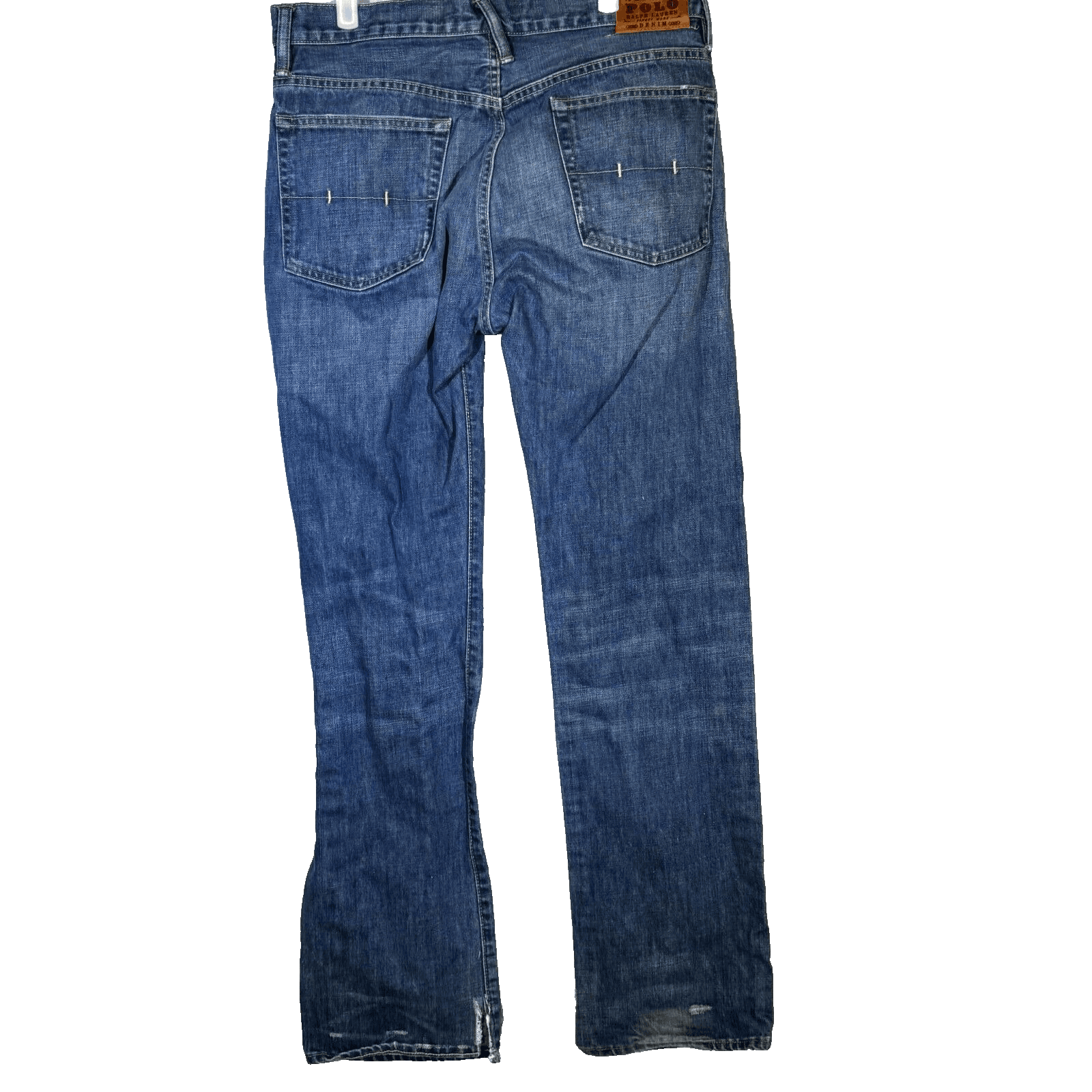 Polo Ralph Lauren Jeans Mens 32x34 Distressed Blue Denim 100 Cotton Straight Leg - Thumbnail 2