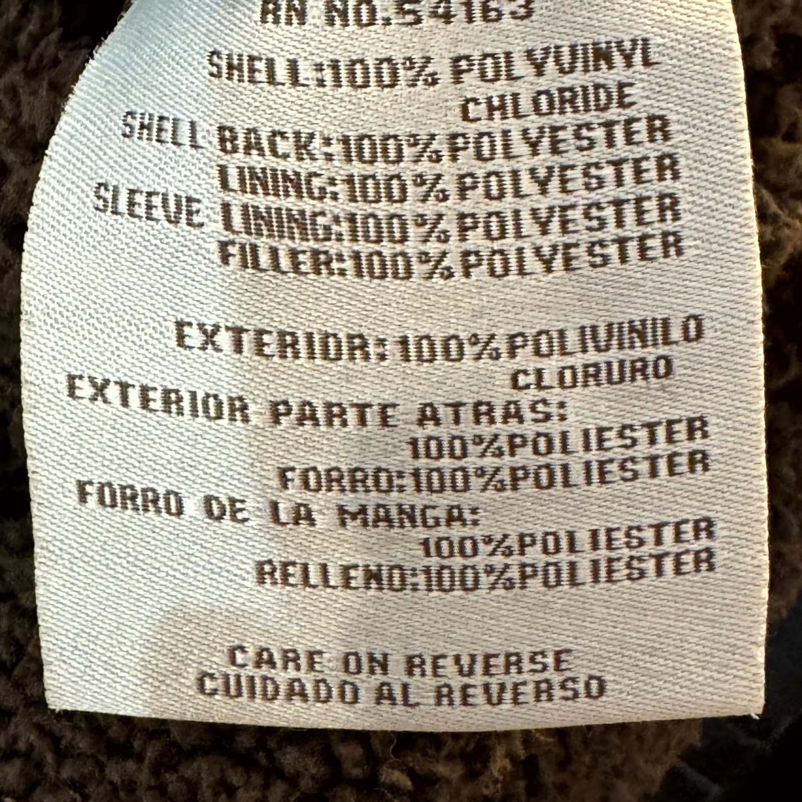 Levi's Bomber Jacket Mens Large Brown Faux Leather Fleece Lined Coat - Thumbnail 13