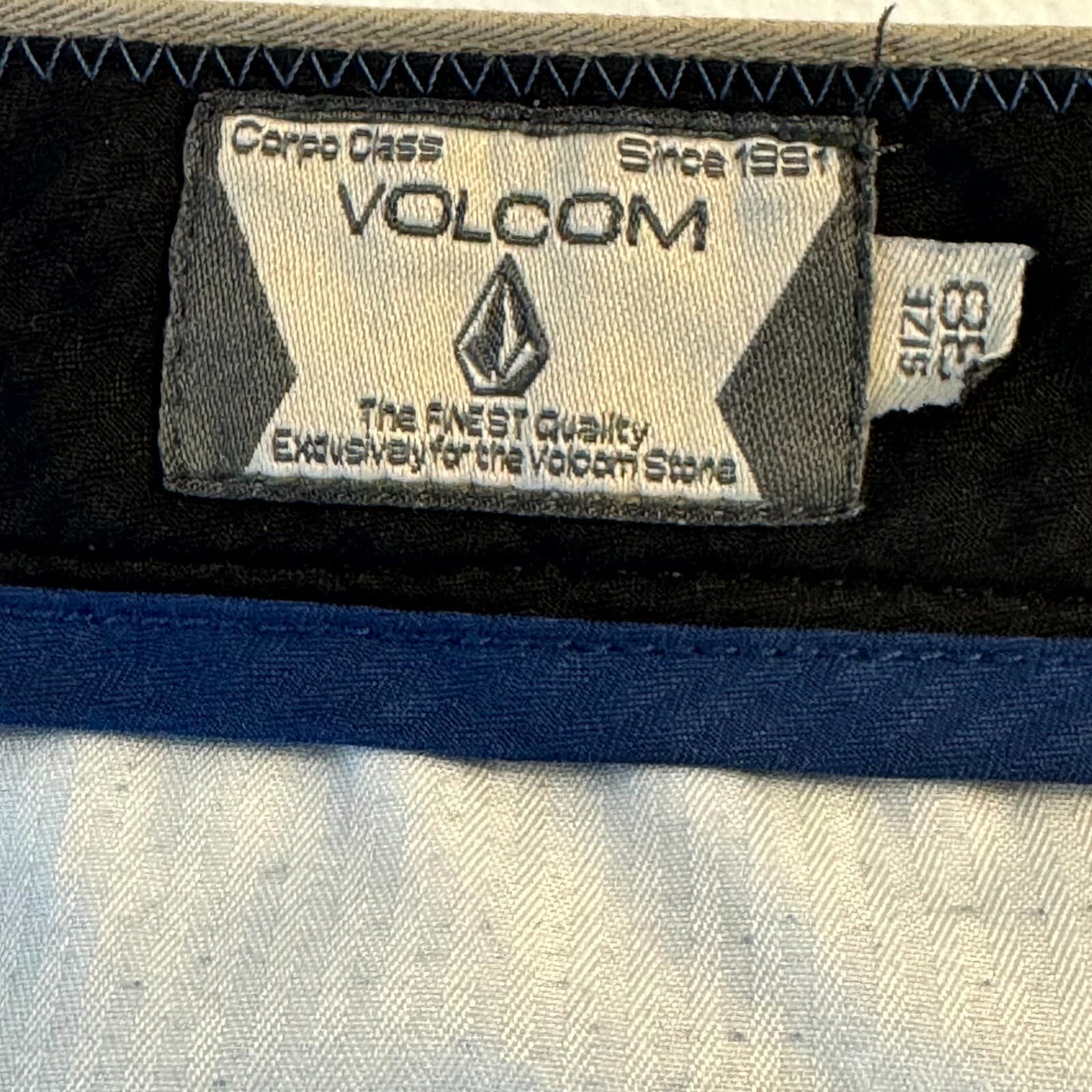 Volcom Chino Shorts Mens 38 Tan Flat Front Slash Pocket Classic Fit Mid Rise Zip - Thumbnail 6