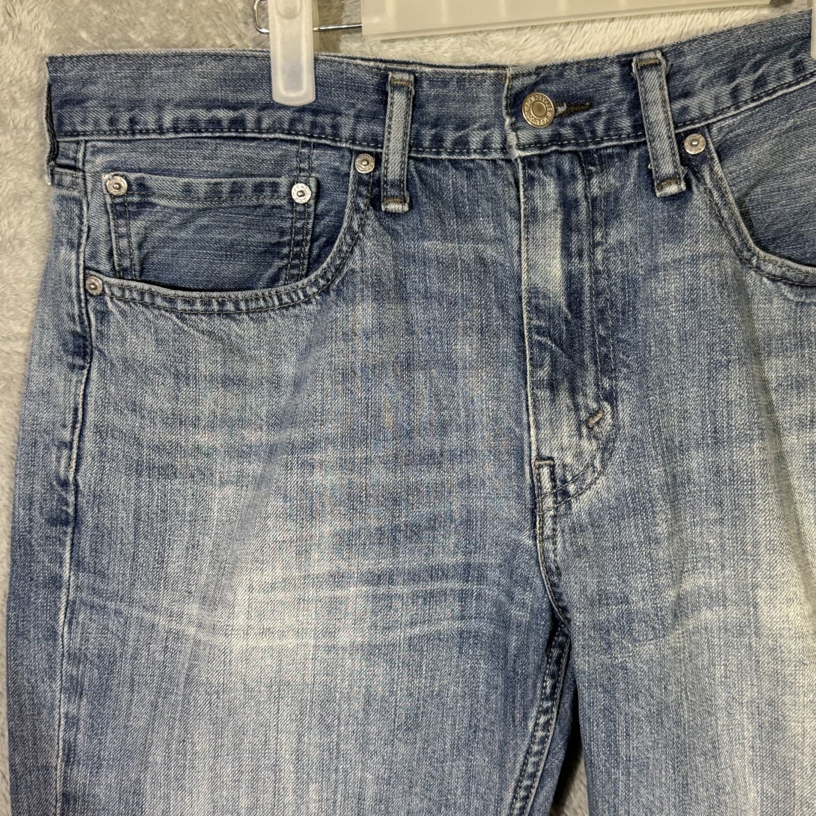 Levis 514 Jeans Mens 34x29 Blue Denim 100 Percent Cotton Straight Leg Mid Rise - Thumbnail 3