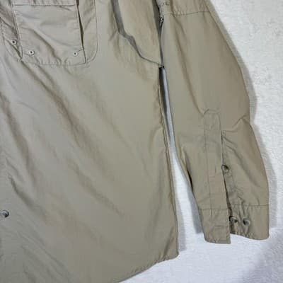 Columbia PFG Shirt Mens Large Beige Omni-Shade Long Sleeve Fishing Vented - Thumbnail 6