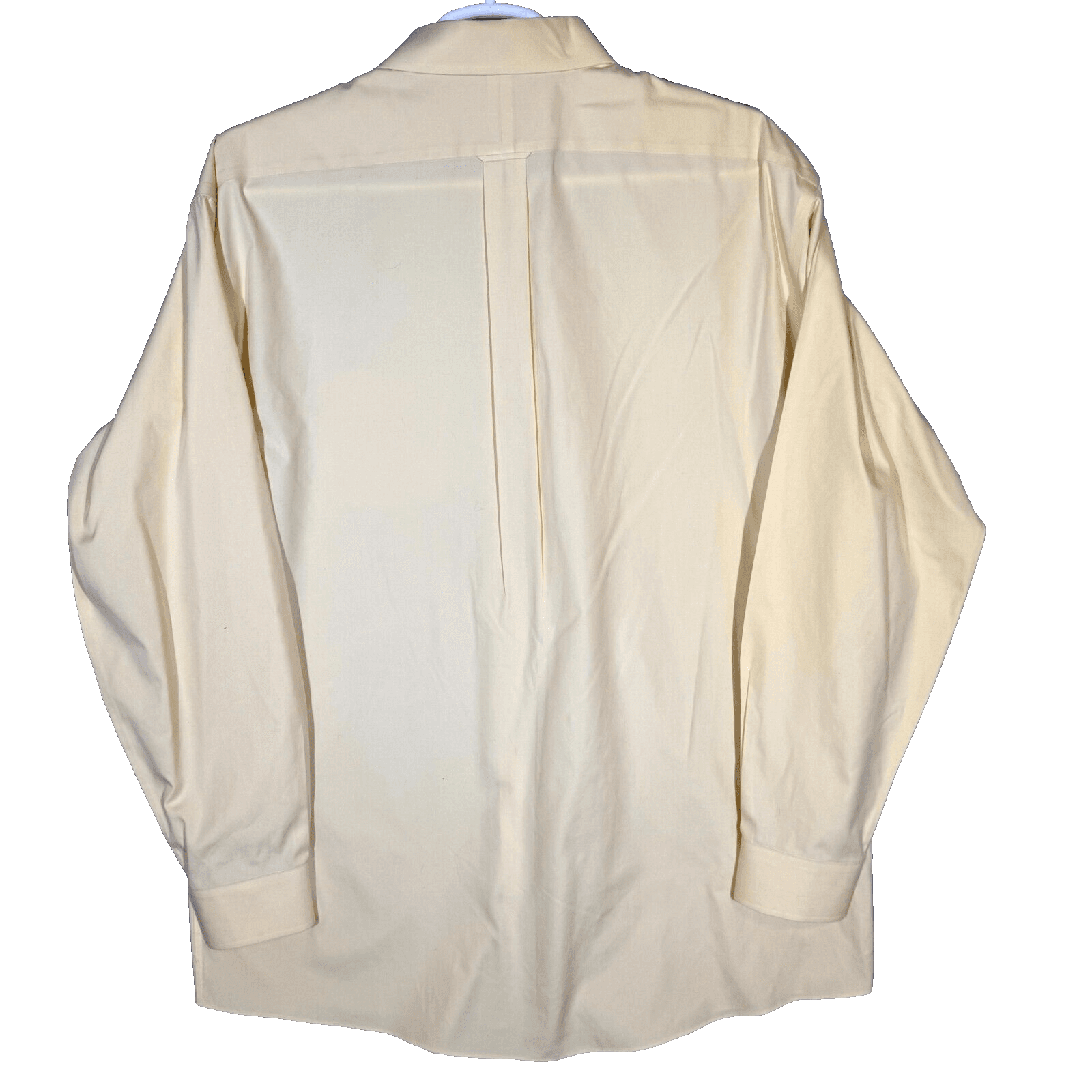 Gold Label Men's Dress Shirt 17.5/38 Yellow 100% Cotton Non-Iron Long Sleeve - Thumbnail 2